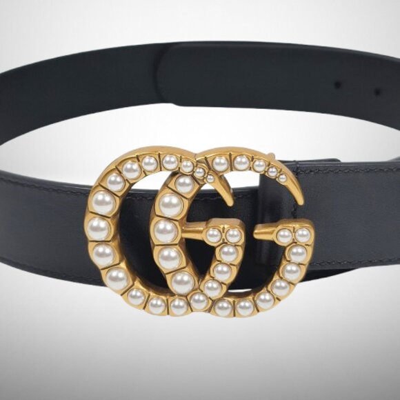Gucci GG Marmont Wide Belt with Pearls 70MM - Picture 2 of 5
